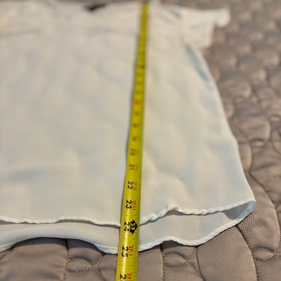 Banana Republic Factory Sheer Flutter Sleeve White Top Women XS - Picture 6 of 7